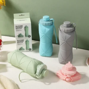 Collapsible Silicone Water Bottle – Portable Outdoor Travel Cup (Multi Color)